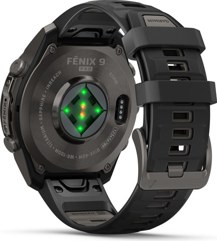 Garmin fēnix 9 Pro – inReach AMOLED Titan 47 mm Multisport-Smartwatch - schwarz-kieselgrau