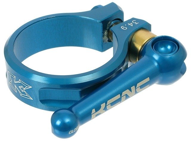 KCNC Attache de Selle avec Serrage Rapide VTT QR SC10 - bleu/34,9 mm