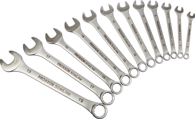 Proxxon SlimLine 12-Piece Open-Ring Wrench Set - silver