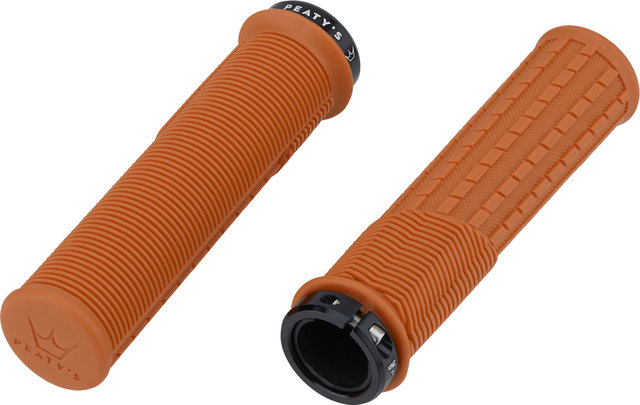 Peaty's Monarch Grips Mushroom Lock-On Handlebar Grips - mango/thin