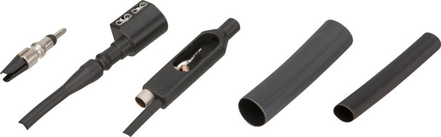 SON Boîtier de Raccordement Coaxial avec Fiche, Adaptateur et Câble - noir-argenté