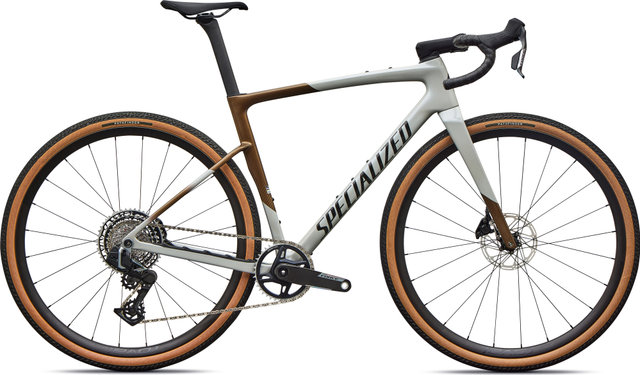 Specialized Vélo de gravel Crux 5 Expert AXS Carbon 28" - burnt gold-dolomite metallic-obsidian metallic | XXL | 28" | 51 mm | 172,5 mm