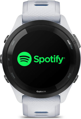 Garmin Forerunner 265 Smartwatch mit Schnellwechsel-Silikon-Armband 22 mm - weiß-schwarz