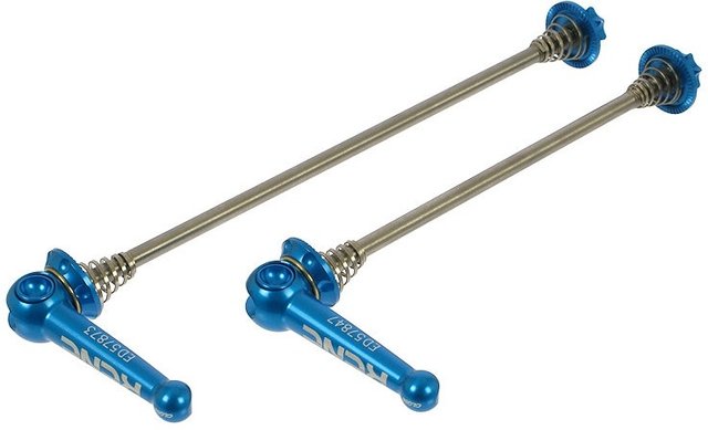 KCNC KQR Titanium MTB Quick Releases - blue/set (front+rear)