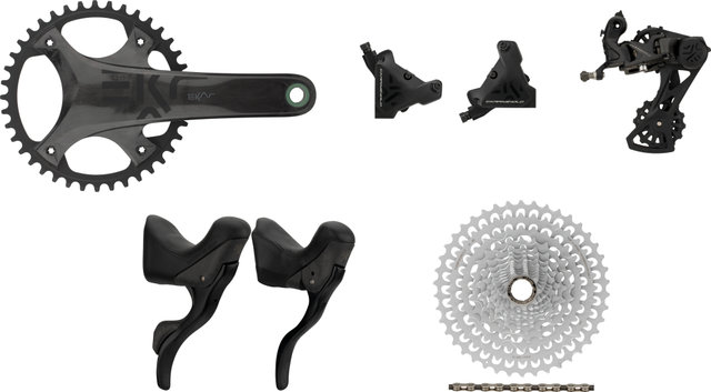 Campagnolo Ekar Gruppe 13-fach 40 mit Scheibenbremse - schwarz/Campagnolo N3W/9-42/Campagnolo N3W/172,5 mm/ohne/ohne