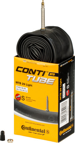 Continental Cámara de aire MTB 29 Light - universal/47-622 a 60-622/Válvula Presta (SV)/28-29x1.75-2.5 Presta 42 mm/42 