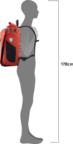ORTLIEB Vario Plus QL2.2 Rucksack-Fahrradtasche Hybrid - dark chili/26000 ml