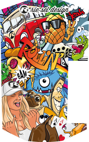 rie:sel design Adhesivo para guardabarros roxy:coat para RockShox ZEB (A1) - stickerbomb eyecatcher