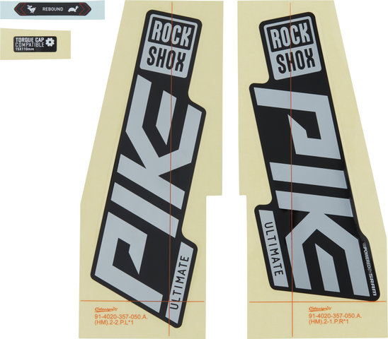 RockShox Sticker Set for Pike Ultimate - 2021 Model - gloss black-gloss polar foil