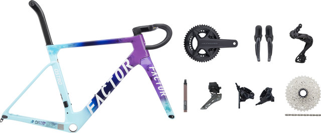 Factor Kit de Cadre OSTRO V.A.M. Disc avec Groupe Ultegra Di2 2x12 - oceanic edition | XXL | Axe Traversant 12 mm