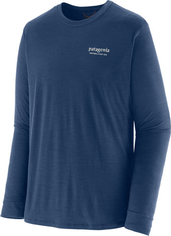 Patagonia Cap Cool Merino Graphic L/S Shirt - heritage header clement blue | S