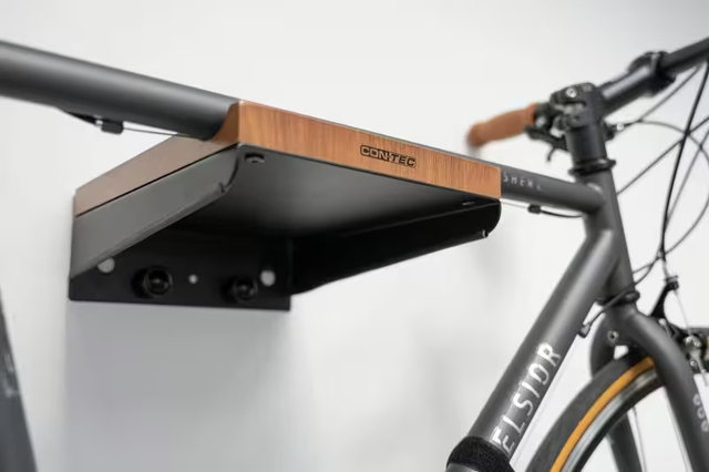 CONTEC Wall display bikeArt Shelf - schwarz-walnuss