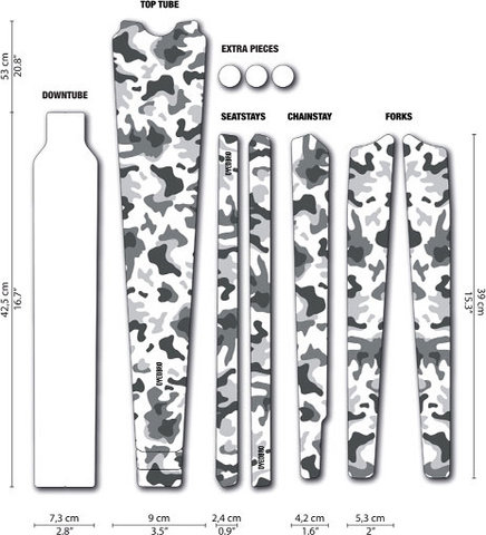 DYEDBRO Set de lámina protectora de cuadros gravel - camo-black
