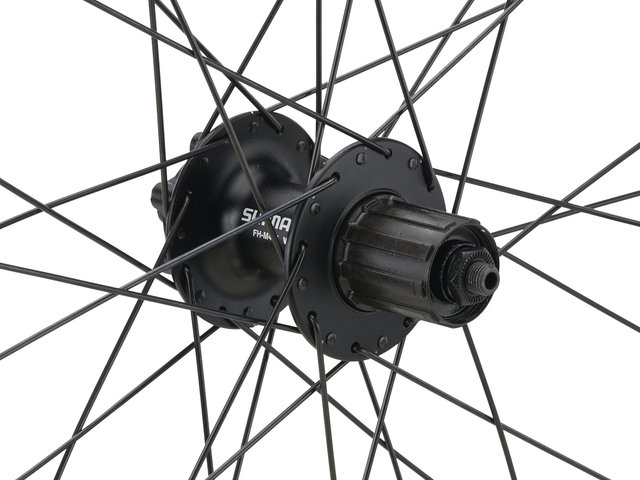 bc basic Juego de ruedas Mountain Alivio Disc 6 agujeros DT Swiss 466d 26" - negro | 26" set (RD 9x100 + RT 10x135) Shimano