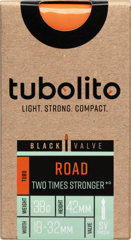 tubolito Tubo-Road-700C Schlauch 28" Modell 2025 - black/18/32-622 SV 42 mm/SV/18-622 bis 32-622/42 mm