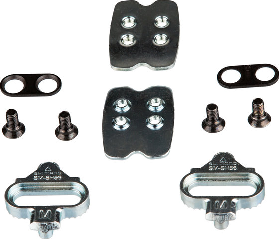 Shimano SPD Cleats SM-SH56 - schwarz-silber/mit Gegenplatte