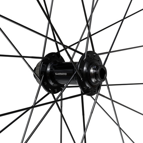Shimano Juego de Ruedas Logo WH-RX180 Disc Center Lock 28" - negro/28"/Shimano carretera/142 mm/100 mm/Non Boost/Non Boost