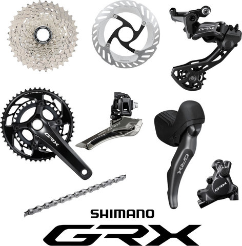 Shimano GRX RX820 Gruppe 2x12 - schwarz | 170,0 mm | 11-36 | 31-48 | Anlöt