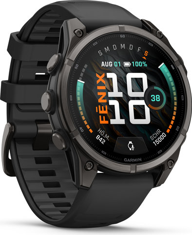 Garmin fēnix 9 AMOLED Sapphire DLC Titan 47 mm Multisport-Smartwatch - schwarz-carbongrau