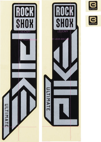RockShox Set d'Autocollants Decal Kit pour Pike Ultimate àpd Modèle 2023 - gloss black-matte silver foil