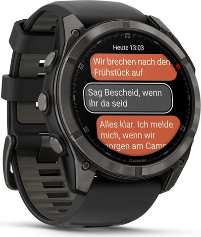 Garmin Fenix 8 Pro – 51 mm AMOLED Sapphire Titanium GPS multisport smartwatch - black-carbon gray