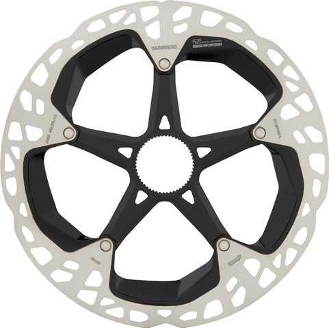 Shimano Bremsscheibe RT-MT900 Center Lock Magnet + Innenverzahnung für XTR - silber-schwarz/203 mm