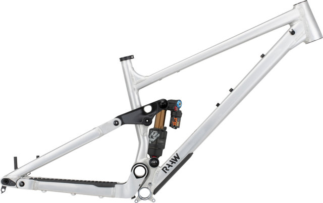RAAW Mountain Bikes Jibb 29" Rahmenkit Fox Float X2 Factory mit Essentials Kit - raw matt | 135 mm | M | 12 mm Steckachse