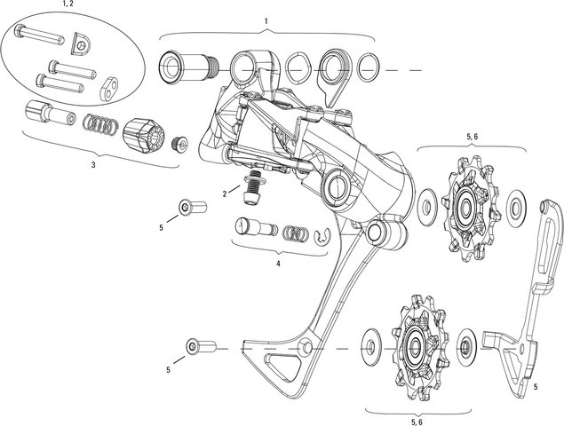 SRAM Rival 1 Rear Derailleur Spare Parts - 2/universal