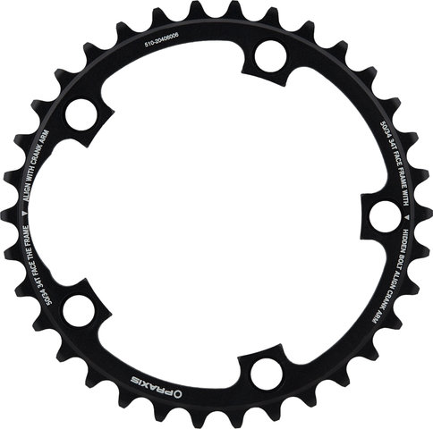 Praxis Works Buzz Road chainring set, 5-arm, 110 mm bolt circle - black | 34-50 | 50 