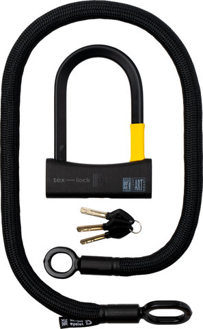 tex-lock Eyelet chain lock + D-lock shackle lock - onyx black