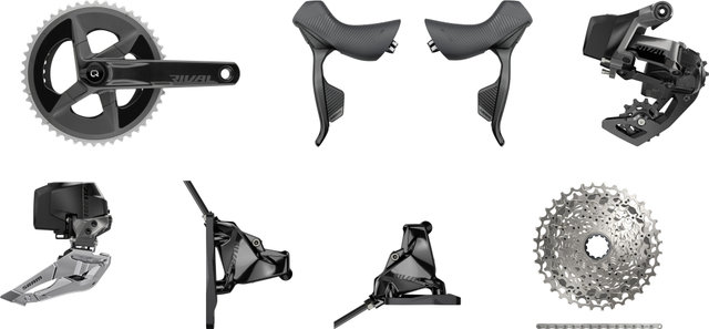 SRAM Rival eTap AXS HRD FM Powermeter Gruppe 2x12-fach 35-48 - black/SRAM XDR/10-36/SRAM XDR/Anlöt/172,5 mm/ohne