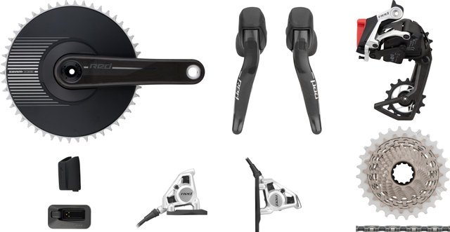 SRAM Red 1 E1 Aero AXS HRD FM Groupset 1x12-speed 50 - black/none/172,5 mm/SRAM XDR/10-28/SRAM XDR/without