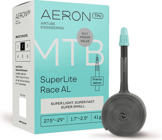 Aeron MTB SuperLite Race AL TPU Tube - grey | 44-584 to 64-622 | Presta Valve (SV) | 42 mm
