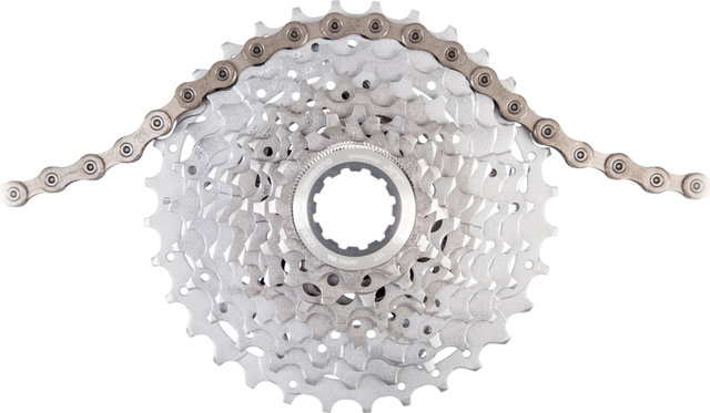 Shimano XT CS-M771-10 Cassette + CN-HG95 10-speed Chain Wear & Tear Set - silver/116/11-34