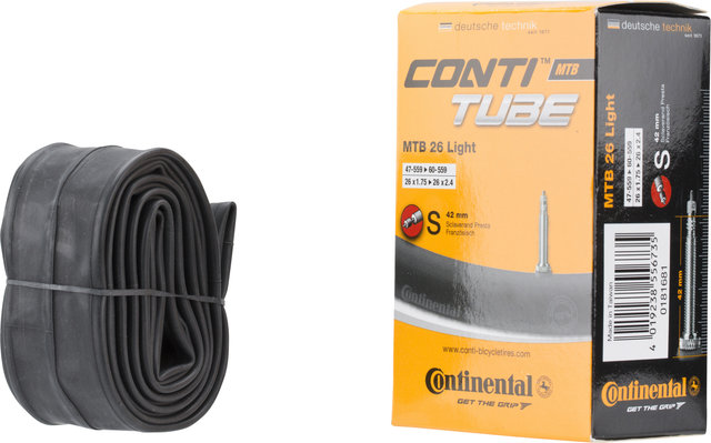 Continental Cámara de aire MTB 26 Light - universal/26 x 1,75-2,4 SV 42 mm