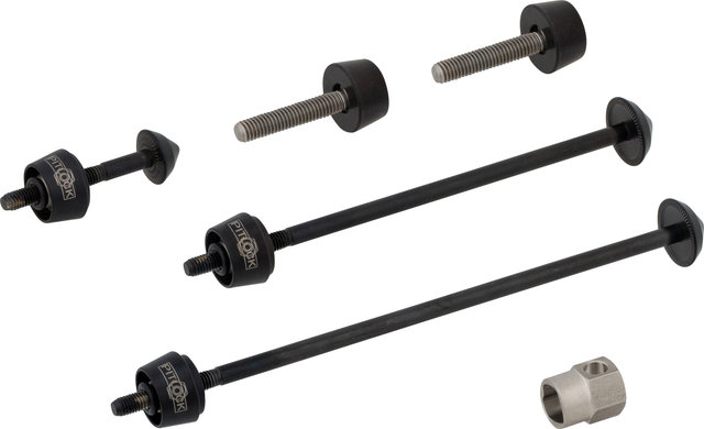 Pitlock Locking Skewer Set 02/BR for Front Wheel, Rear Wheel, Seatpost, Brake - black/universal