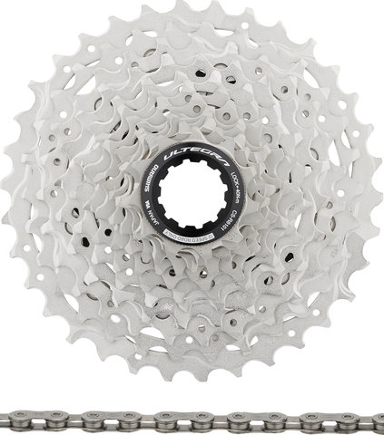 Shimano Ultegra Kassette CS-R8100 + Kette CN-M8101 12-fach Verschleißset - silber | 116 | 11-30