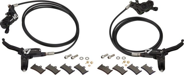 Hope Tech 4 V4 v+h Set Scheibenbremse mit Kunststoffleitung - black-black/Set/links/rechts (seitenspezifisch)