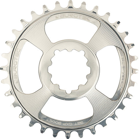 Burgtec 3 mm Offset Thick Thin Kettenblatt für SRAM 3-Bolt - rhodium silver/32/32 Z