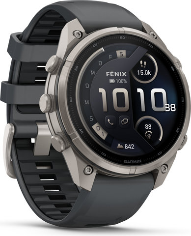 Garmin fēnix 9 Pro – inReach AMOLED Titan 47 mm Multisport-Smartwatch - graphit-schwarz