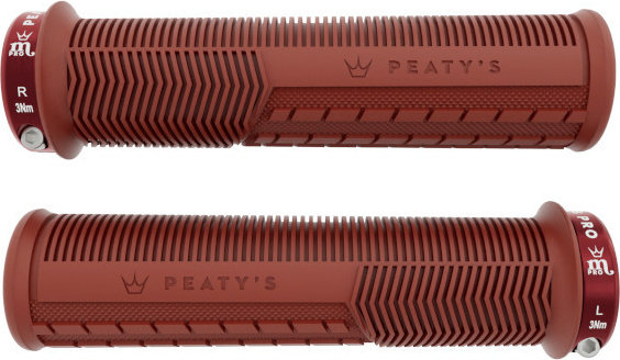 Peaty's Poignées de guidon verrouillables Monarch Pro Grip Mushroom - brick red | 32 - 34 mm