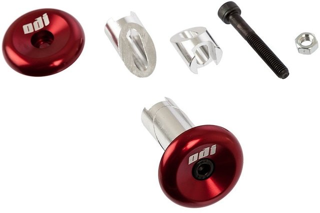 ODI Capuchons de Guidon Aluminium - rouge/universal