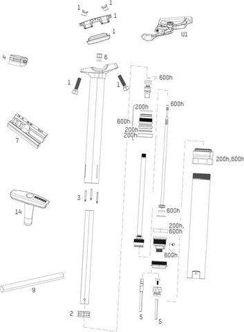 RockShox Piezas de repuesto para tijas de sillín Reverb Stealth (C1 / 2020) - 14/rojo