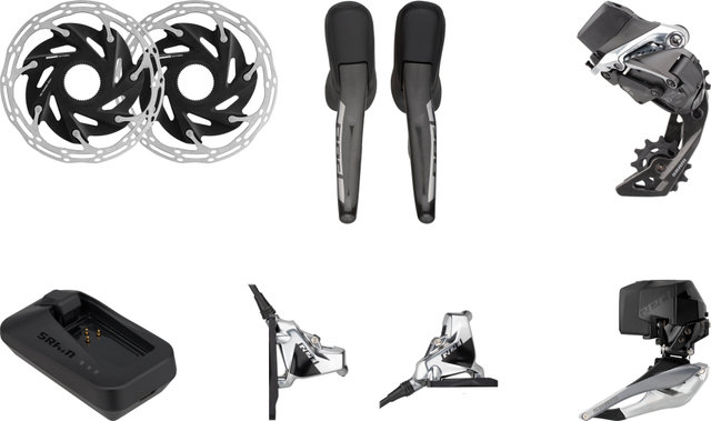 SRAM Red eTap AXS HRD FM 2x12-Speed Center Lock Groupset - black/SRAM XDR/SRAM XDR/Braze-on/none/none/without