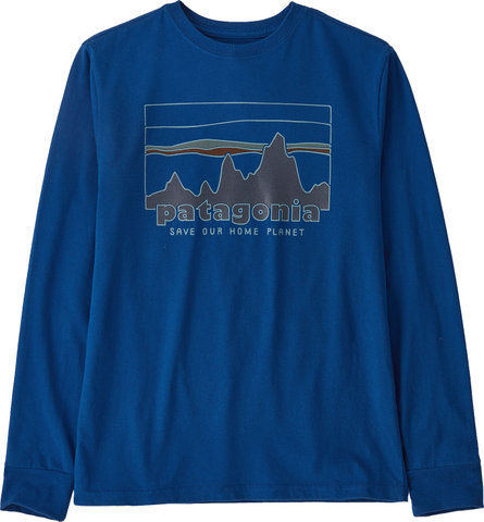 Patagonia Camiseta Gráfica de Algodón Orgánico Manga Larga para Niños - superior blue/146/L