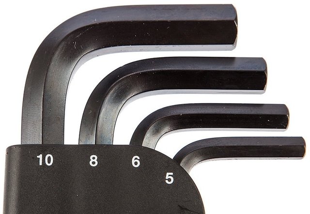 Juego de llaves acodadas de vaso hexagonales 9 piezas - negro/universal