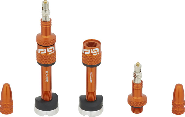 e*thirteen Valve Tubeless Quick Fill - 2 pièces - naranja/SV 23-31 mm