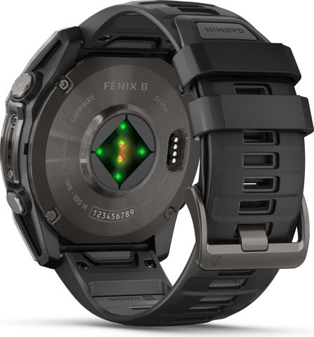 Garmin fenix 8 AMOLED Sapphire Titanium GPS 51 mm Multisport Smartwatch - black-carbon gray