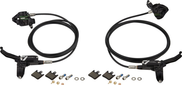 Hope Set de Freins à Disque av+arr Tech 4 X2 avec Conduite Synthétique - black-black/Ensemble/gauche/droite (spécifique)