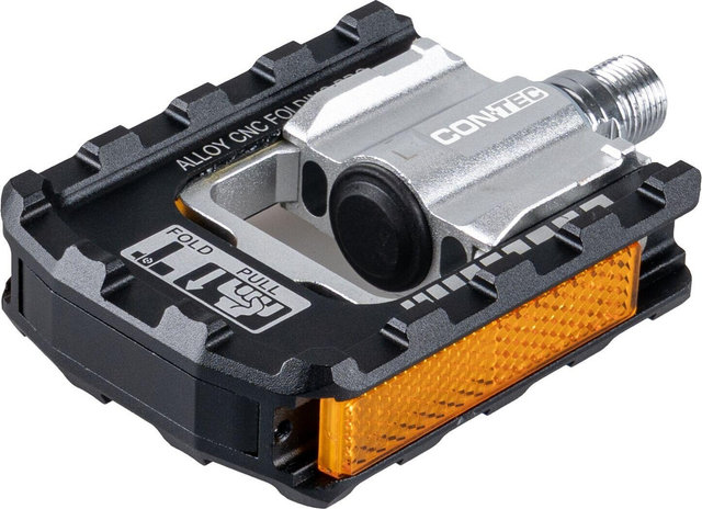 CONTEC Pedales Plegable FlipFold Pro - negro-plata | 100 mm | 72 mm
